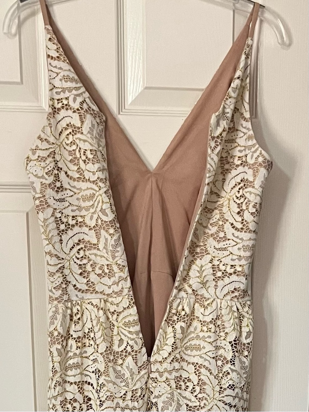 Dress the Population Melina Gold & Ivory Lace Maxi Dress - Picture 8 of 16